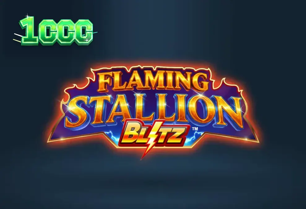 Cenário desértico e flaming stallion no slot Flaming Stallion Blitz