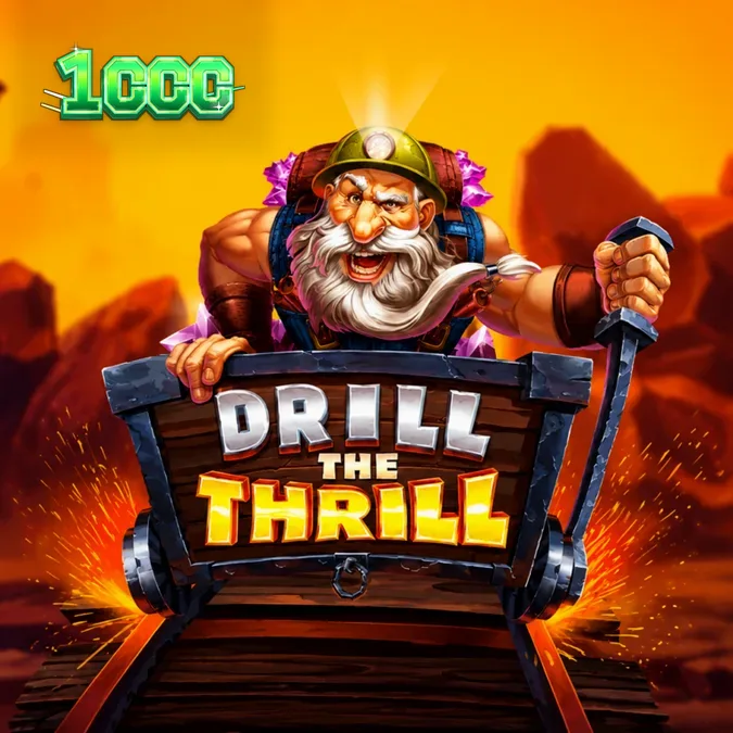 Mascote mineiro e interface do jogo Drill the Thrill
